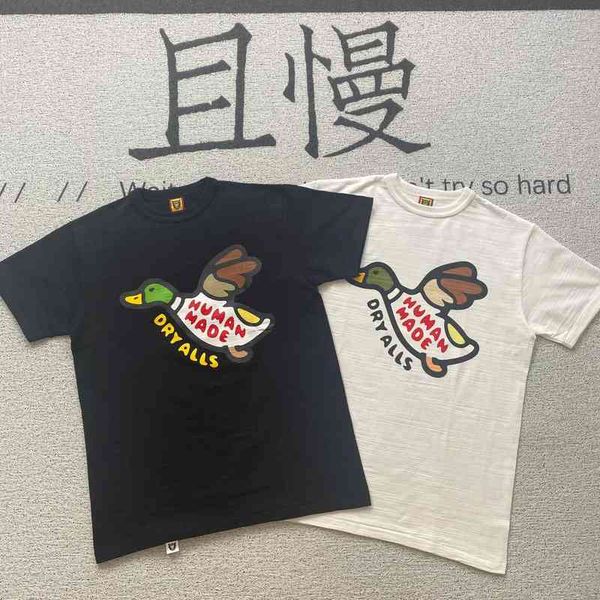 

purchase with version humanmade big flying duck cylinder bamboo cotton short sleeve men's and women's loose couple t-shirt, White;black