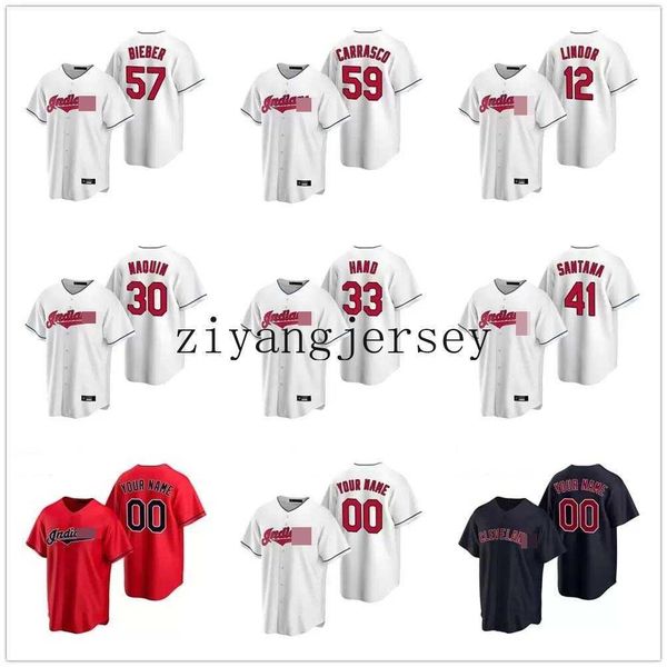 

2022 Jake Bauers Jersey Franmil Reyes Satchel Paige Ricky Vaughn Omar Vizquel Kenny Lofton Bob Feller Baseball Jerseys Custom Stitched