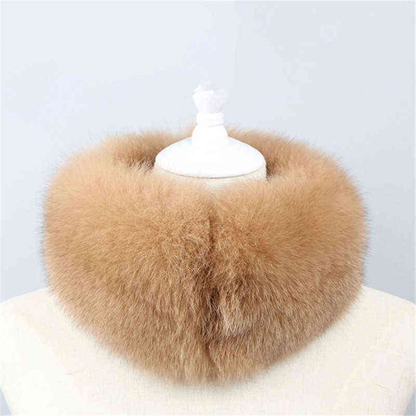 

2020 real fox fur collar women's fur scarf winter neck warmer clothing accessories t220802, Blue;gray