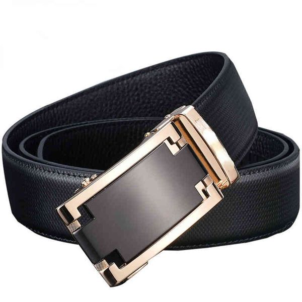 

men's leather belt head layer cowhide automatic buckle business high-end brand middle-aged and youth mens designer belts luxury for men, Black;brown