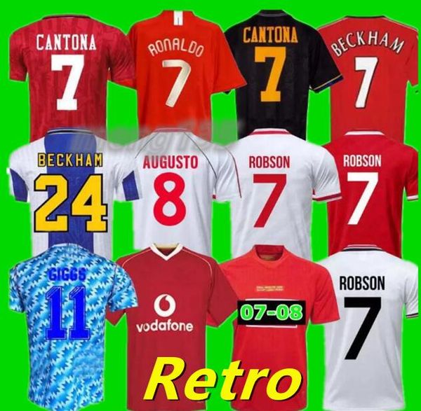 

07 08 90 92 96 98 99 retro final home away soccer jersey 1994 1996 1998 beckham cantona keane scholes giggs keane solskjaer jerseys, Blue;black