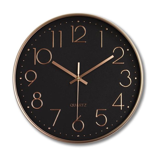 Wanduhren, modernes Design, 12 Zoll, runde Uhr, digital, kreativer Spiegel, weiß, großer Luxus, Gold, Heimdekoration