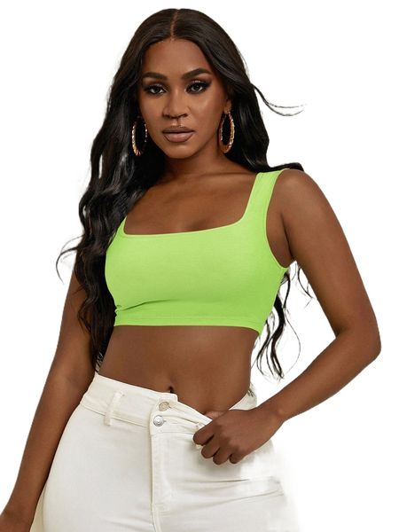 

sxy solid crop tank d1ly#, White