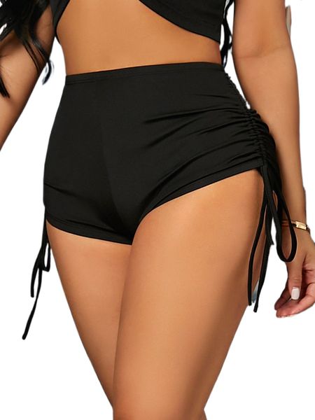 

sxy high waist drawstring shorts e98x#, White;black