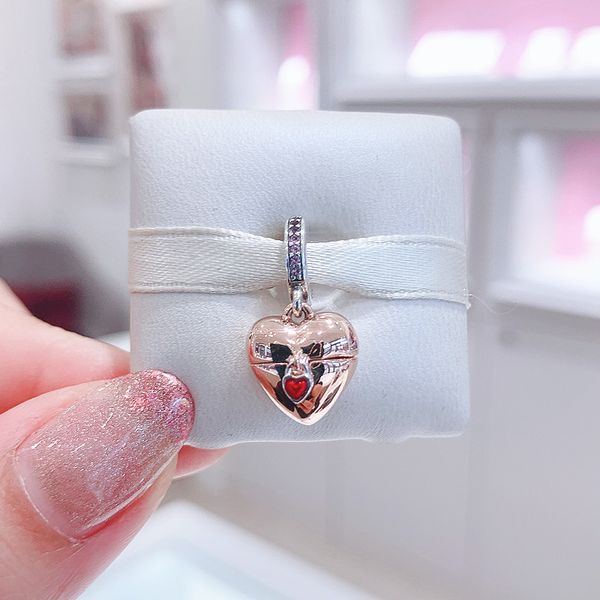 100% 925 Sterling Silver Show You My Love Box Dangle Bead Bead подходит для европейских украшений в стиле Пандоры