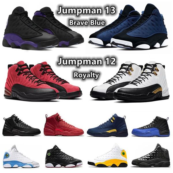 

jumpman 12 13 mens basketball shoes 13s brave blue houndstooth court purple obsidian red flint del sol utility royalty twist flu game 12s