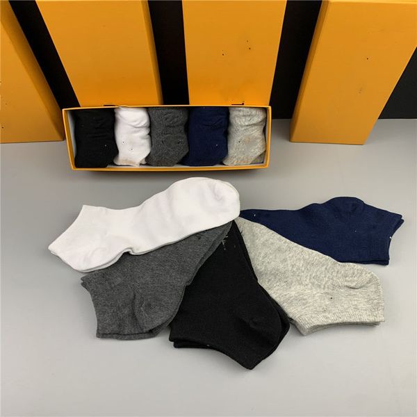 

comfort designer mens womens socks five brand luxe sports winter mesh letter printed cotton man femal with box for gift, Black