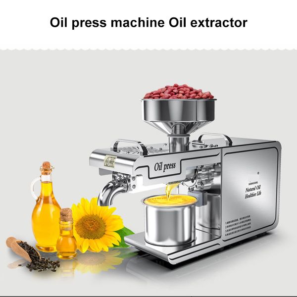 Pressa per olio commerciale Macchina per l'estrazione dell'olio Attrezzature per la lavorazione degli alimenti Calore freddo Oliva Semi di girasole Acciaio inossidabile intelligente idraulico