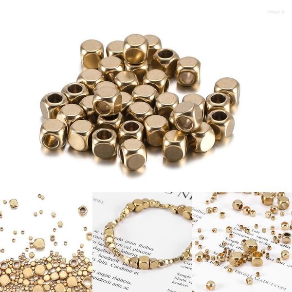 Outros 30-100pcs Metal 2mm-6mm Cubo quadrado forma de bronze sólido Links de miçangas nepal para artesanato de bricolage Acessórios para fazer jóias rita22