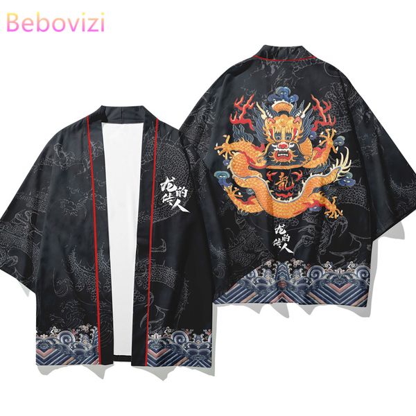 

plus size 6xl 5xl 4xl dragons loose japanese cartoons cardigan women men harajuku kimono cosplay blouse yukata clothing, Red