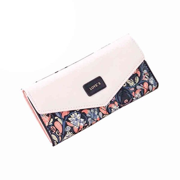 

wallets women clutch wallets floral hasp purse ladies long wallet phone bag credit card p holder change coin 220625, Red;black