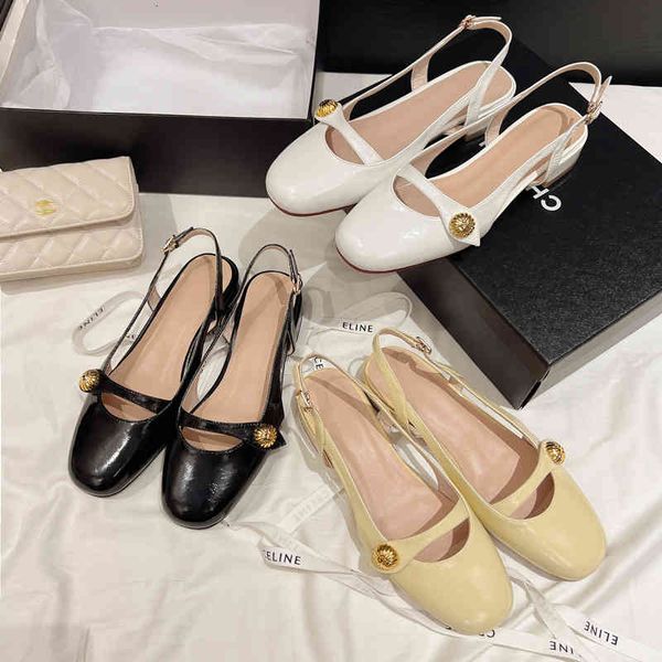 

sandals summer ins style sweet mary jane round head low heel baotou sandals college fairy windnet red same latu, Black