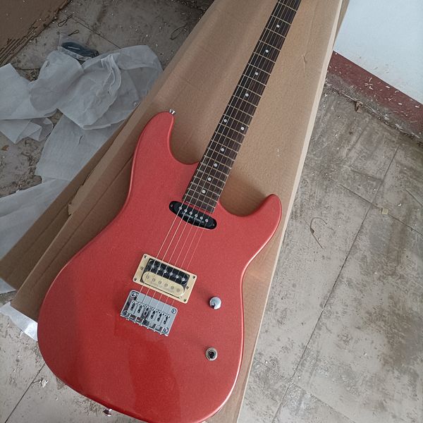 

6 strings metallic red electric guitar rosewood fretboard