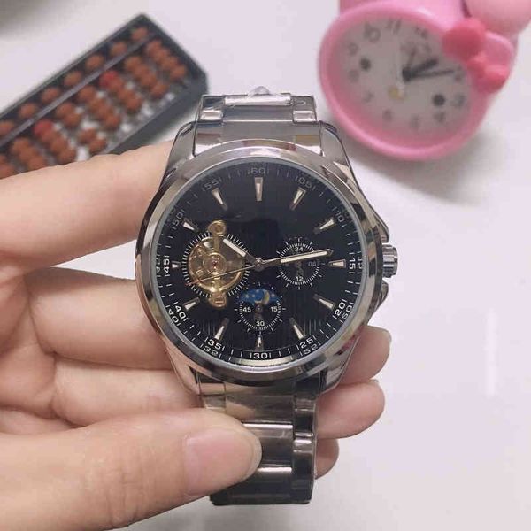 

onega dsinr wristwatch awatchs luxury platfor sllin dostic chanical tourbillon stl band watch, Slivery;brown