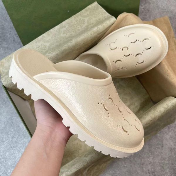 

casual shoes luxury brand designer women sandals thick heel hole slippers sunny sport beach woman size 35-44, Black