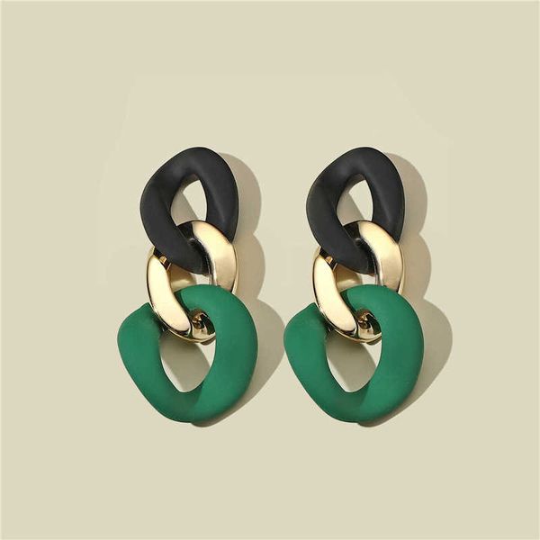 

s925 silver needle geometric earrings d8, Golden