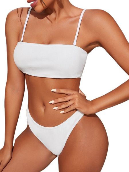 

plain bikini swimsuit 27ut#, White;black