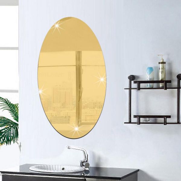 Wandaufkleber, Aufkleber, 3D-Spiegeleffekt, abnehmbar, rechteckig, oval, Hintergrund, Dekoration für Zuhause, KIWall