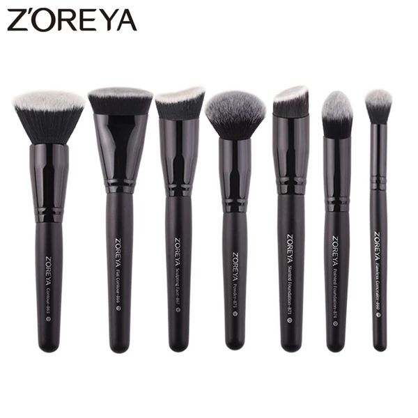 ZOREYA Pennelli trucco nero Set Occhi Viso Fondotinta cosmetico Polvere Blush Ombretto Kabuki Blending Make up Brush Strumento di bellezza 220812