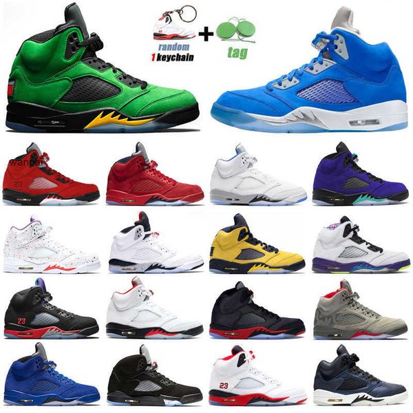 

5s raging red jumpman basketball shoes 5 blue bird hyper royal og black metallic 3 alternate grape camo mens trainers outdoor sports