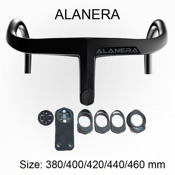 

2022 alanera paint carbon road handlebar super light integrated handlebar for 28.6mm fork steer with spacers 380/400/420/440