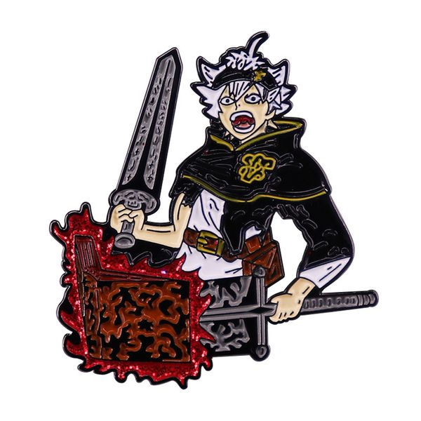 

black clover anime badges badges on backpack enamel pin cute lapel pins jewelry women's brooch accessories brooches on clothes, Blue