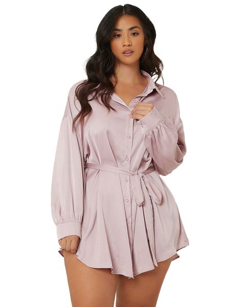 

plus drop shoulder belted longline blouse i845#, Black