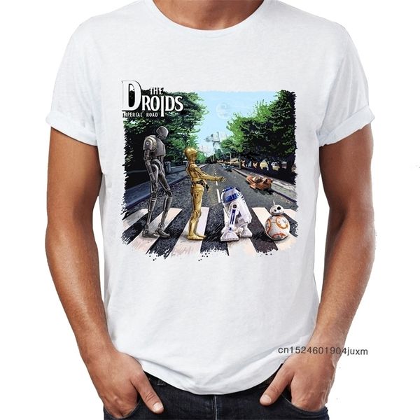 

brand men t shirts 100% cotton driod imperial road abby road r2d2 c3po game awesome artwork print tee shirts oversize tshirt 220504, White;black