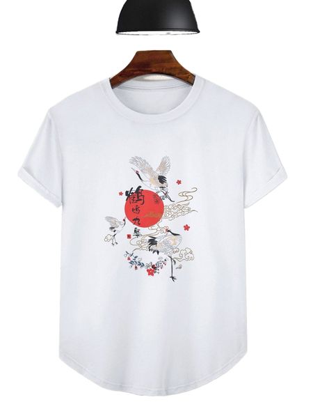 

men crane & letter graphic tee t2bo#, White;black