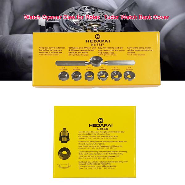 

stainless steel watch back opener dies kit case cover closer tools for rlx repair maker 5537 5538 220617