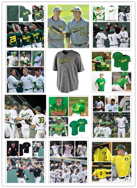 Xflsp 2022College Custom Oregon Ducks UO College genähtes Baseball-Trikot Caleb Sloan Kolby Somers 34 Scott Ellis 23 Andrew Mosiello52 Stone Churby