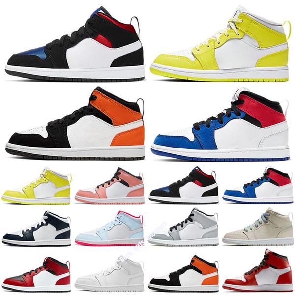 

designer 1 kids basketball shoes children toddler sports red chicago boy girls 4s basket ball pour enfants athletic sneakers249j, Black