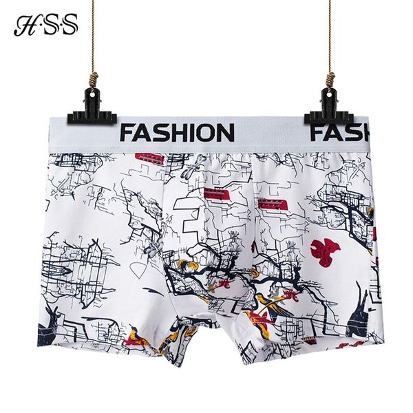 

hss brand new style 4 pieces boxershort mens underwear boxer fashion soft breathable 95 cotton plus size underwear men boxer lj200922, Black;white