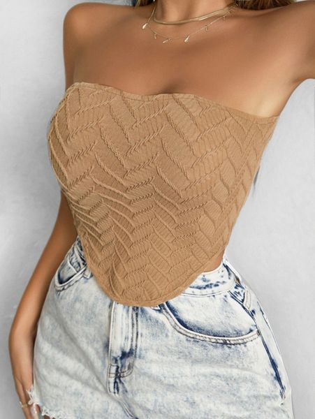 

asymmetrical hem textured tube 31uf#, White