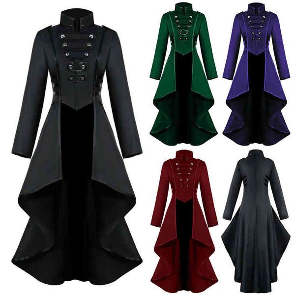 

men medieval victorian come tuxedo gentlema tailcoat gothic steampunk trench coat frock outfit overcoat uniform for men l220714, Black;red