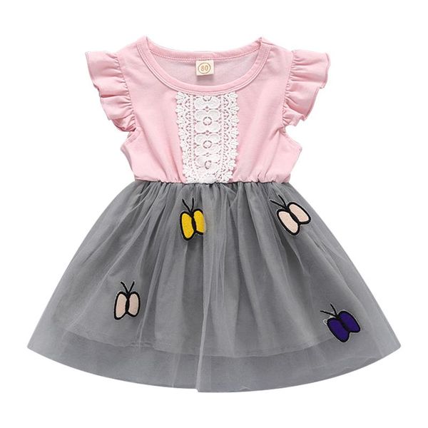 Mädchen Kleider Mini Auto Baby Mädchen Sommer Kinder Farbe Niedlichen Cartoon Schmetterling Rundhals Kleid Prinzessin Für MädchenMädchen