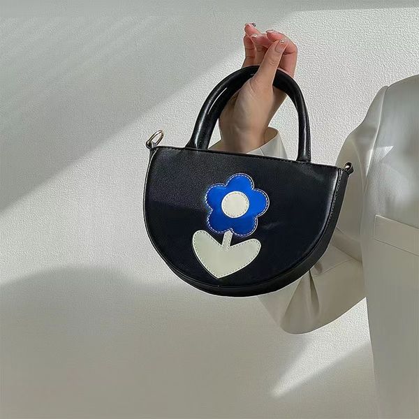 

fashion shoulder semicircle axillary bag flower pattern women joining together handbag hand-held or slung