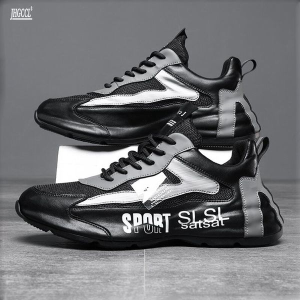 

extra large men's boots shoes 45 mesh breathable 46 leather loafers 47 platform sneakers dad shoes zapatillas hombre a19, Black