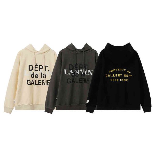 

men hoodies for designer hip hop autumn and winter new galaxy dept letter printed women's casual hoodie, Black