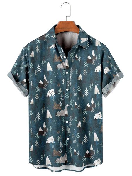 Camicie casual da uomo Moda uomo Y2K Hombre T-shirt Camicia hawaiana Elementi hip hop Stampa 3D Accogliente manica corta da spiaggia Abiti oversize