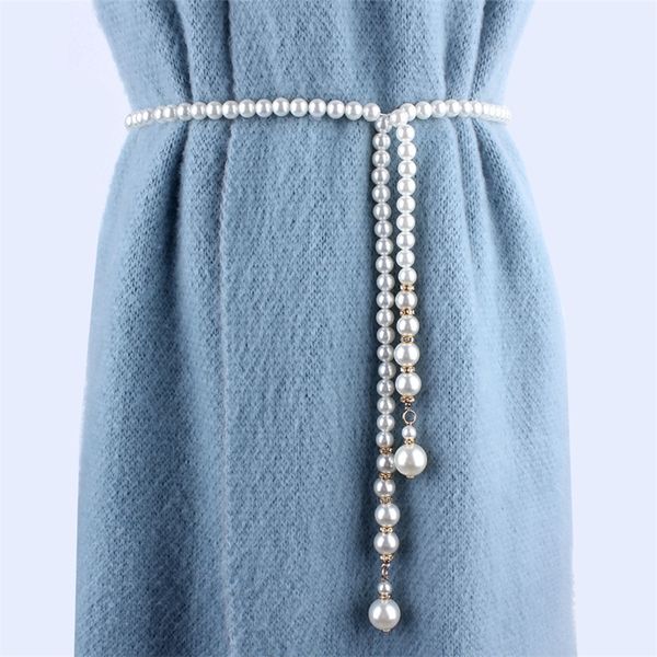 moda kadınlar uzun rhinestones inci kemer zinciri düğün kemerleri bel ipi gelin elbiseler için lüks lüks ceinture femme 220712