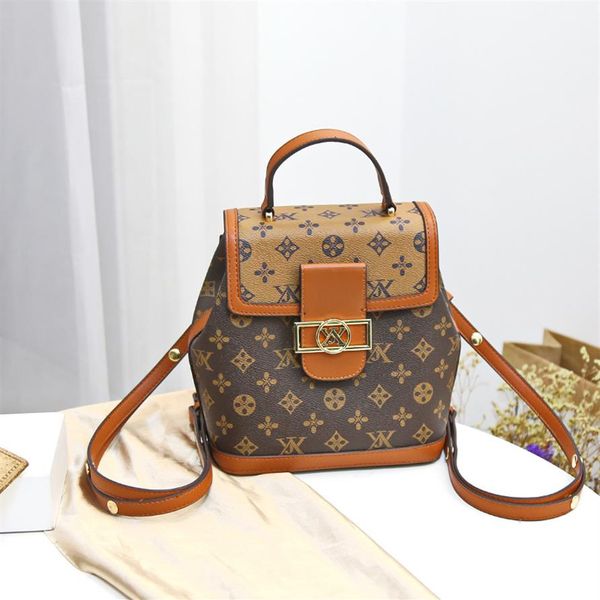 

new color matching womens bag luxury backpack designer one-shoulder messenger handbag college cross-border backpack box men321w