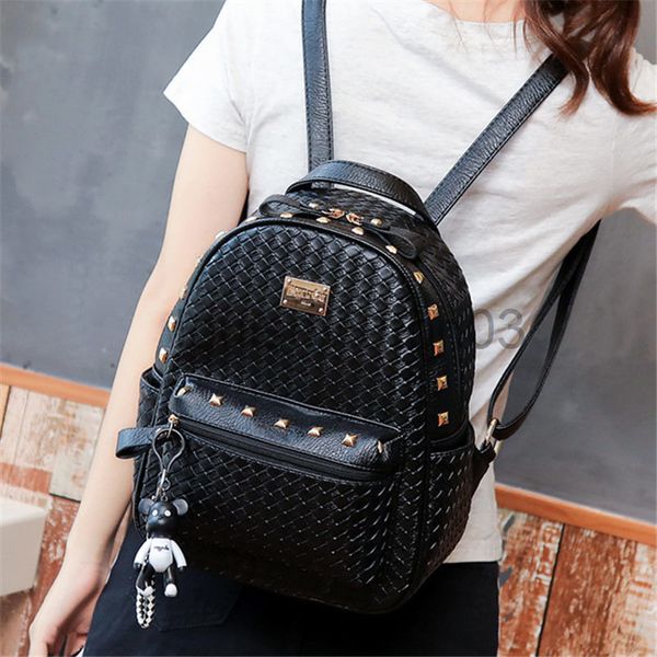 

designer bag leather backpack mens woman pu backpack personality versatile bag women's new fashion school large bag l9in w3.93in h11.4i