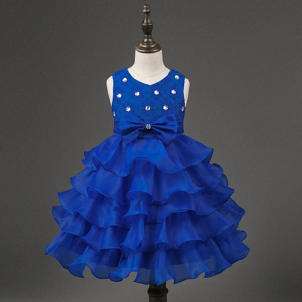 

girl's dresses princess dress girls fashion bright diamond sleeveless puff skirt children's clothing 3-7 years old girl, Red;yellow