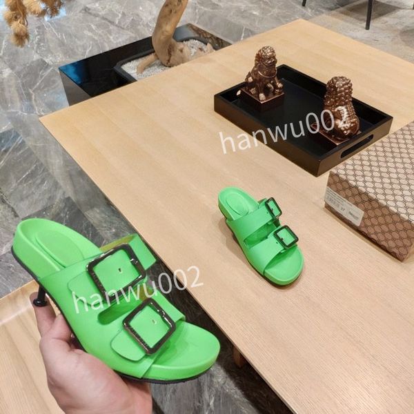 

2022 women heeled shoes sheepskin lining sandals square toe genuine leather sole dress shoes vintage versatile size35-40 gpf220712, Black