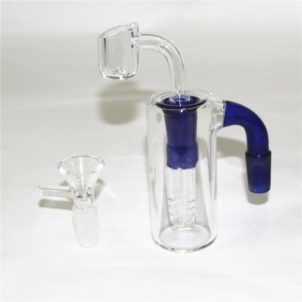 Bongohs de vidro Gongoahs apanhador de cinzas 4 braço árvore Perc 14mm macho masculino 90 graus apanhadores de água Bubbler de cachimbo de água para bongs nargunaz dab equipamento