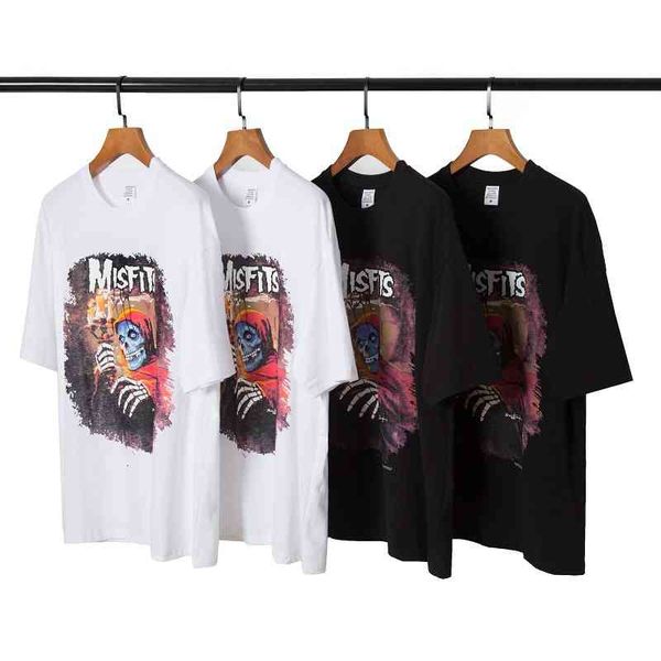 

men's t-shirts summer fog rock high street ins printed short sleeve oversize loose men's and women's dark t-shirt 1i2k, White;black