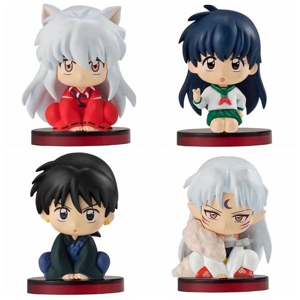 

4pcslot inuyasha anime sesshoumaru 45cm pvc action figure collection model doll toys gift 220520
