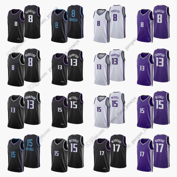

custom printed 2022 new city basketball jerseys harkless 13 tristan 8 maurice thompson mitchell 17 robert 15 davion woodard blue white black, Black;red