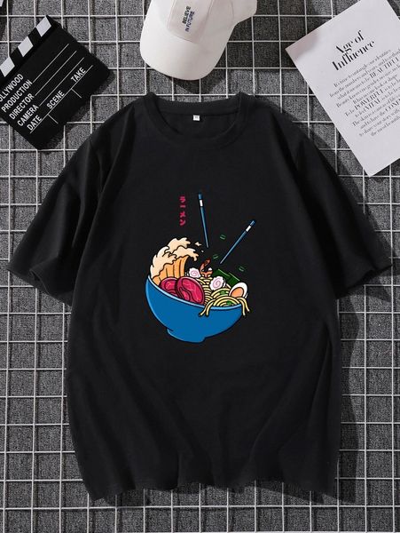 

men noodles & japanese letter graphic tee b2ub#, White;black